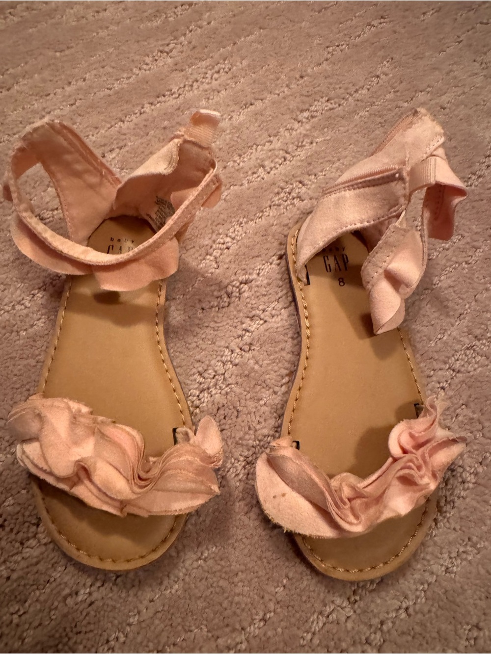 GAP Light Pink Ruffle Strap Girls Sandals